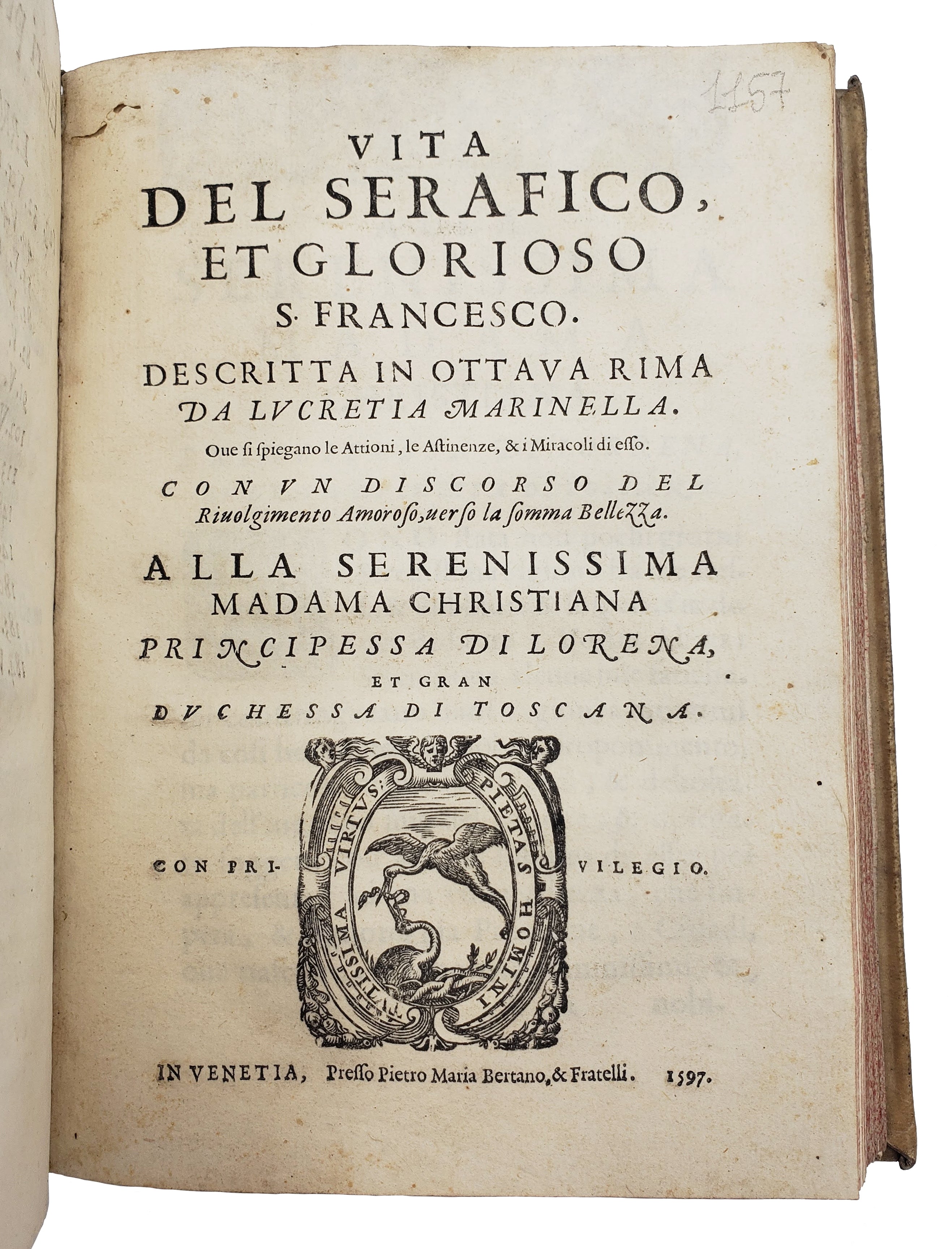 SANTINI, Pietr Antonio. [with] MARINELLI, Lucrezia. [and] LEONI, Ambrogio.