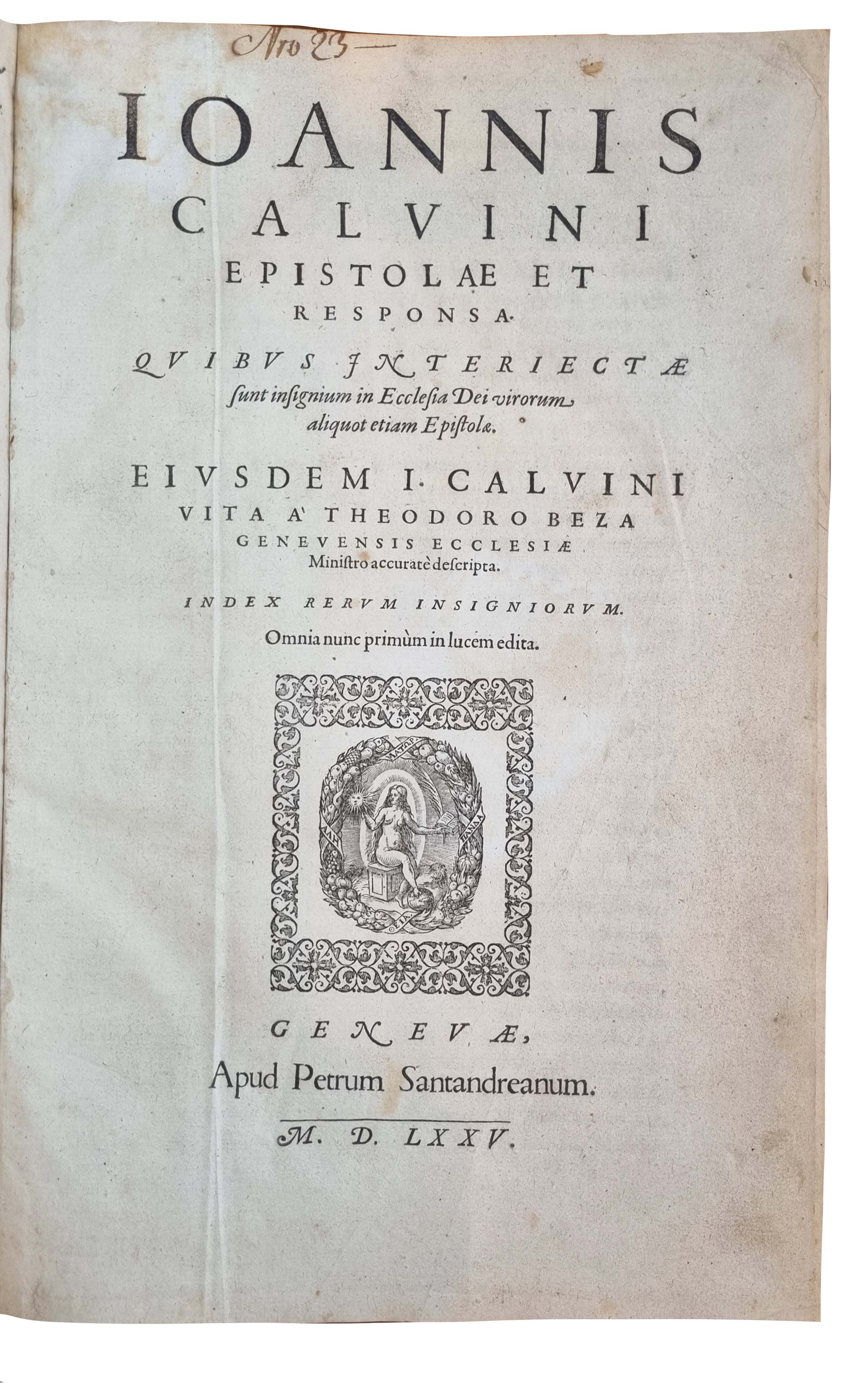 CALVIN, Jean; BEZA, Theodore de, ed.